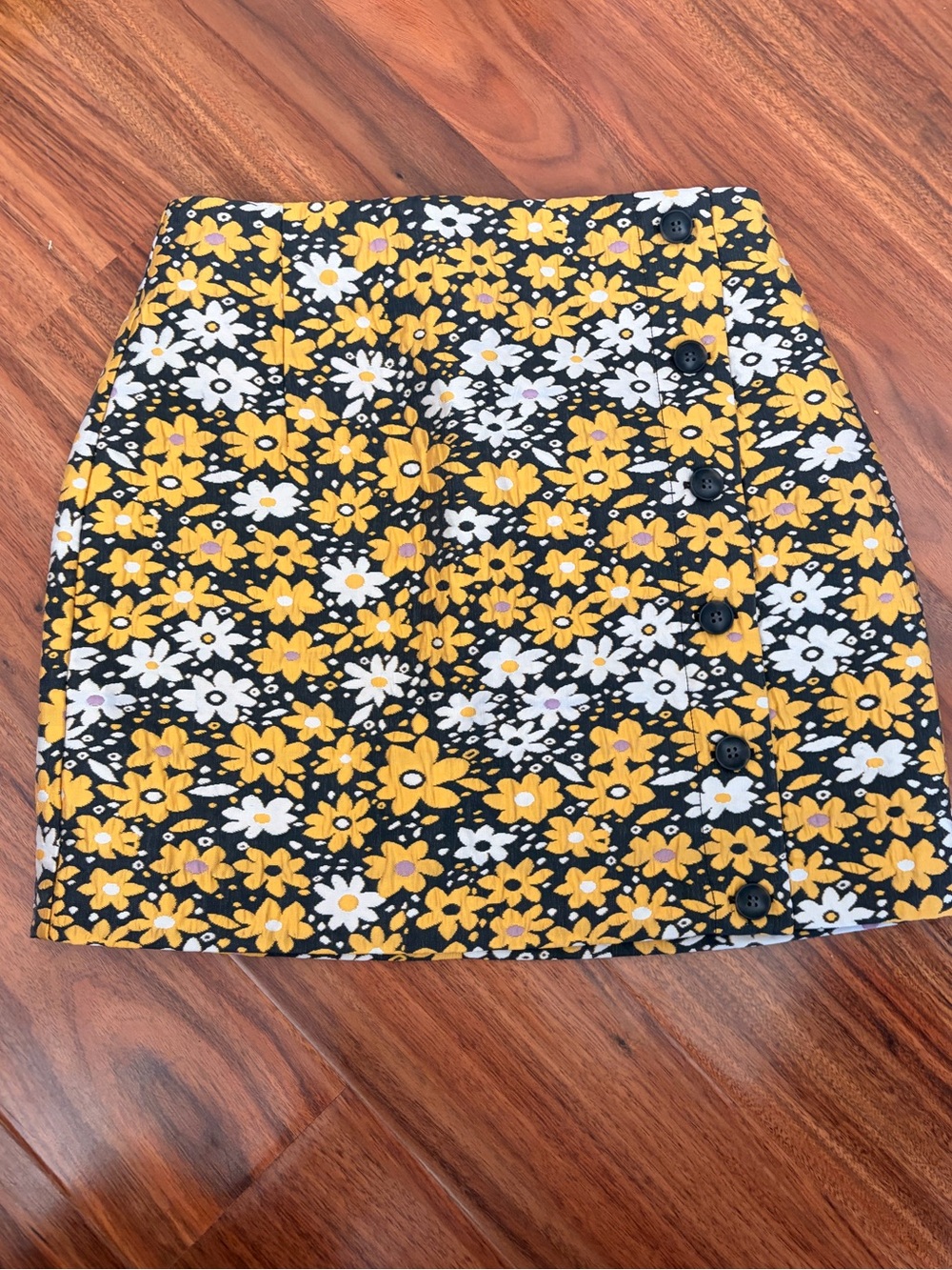 Topshop Floral Button Front Mini Skirt Size US 4